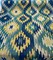 1 Yard Upholstery Jacquard Fabric Hupa Parrot Teal Ikat Vibrant 55% Rayon 45% Polyester 56 Inch Width